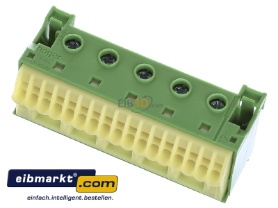 Ansicht oben vorne Hager KN22E SSK,PE-Klemme 22 Klemmstellen 