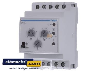 Front view Hager EK187 Temperature controller 5...30C
