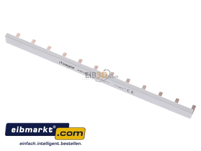 Top rear view Hager KB163A Phase busbar 1-p 10mm² 210mm
