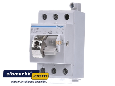 Front view Hager SH363S Switch for distribution board 63A - 
