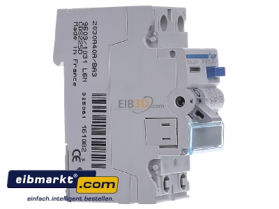 View on the left Hager CDS225D Residual current breaker 2-p 25/0,03A

