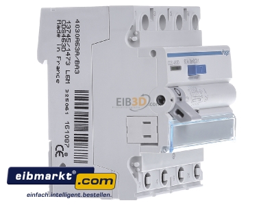 View on the left Hager CDS463D Residual current breaker 4-p 63/0,03A - 
