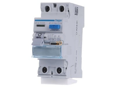 Front view Hager CFA240D Residual current breaker 2-p 
