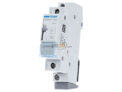 Front view Hager EPN501 Latching relay 48V AC 
