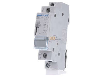 Front view Hager EPN510 Latching relay 230V AC 
