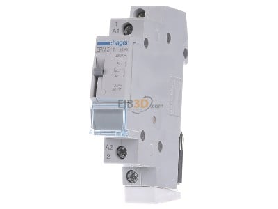 Front view Hager EPN511 Latching relay 12V AC 
