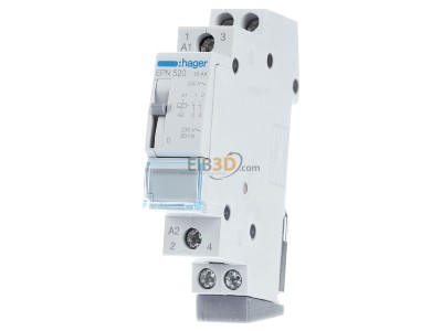 Front view Hager EPN520 Latching relay 230V AC 
