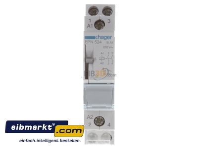Front view Latching relay 24V AC EPN524 Hager EPN524
