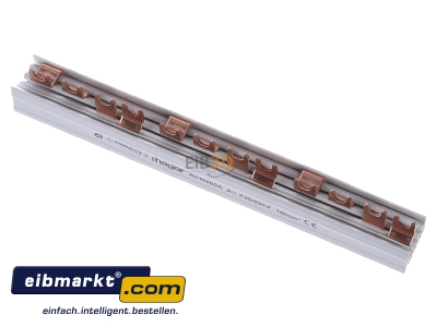 View up front Hager KDN480A Phase busbar 4-p 16mm 210mm
