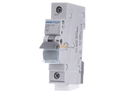Front view Hager MBN110 Miniature circuit breaker 1-p B10A 
