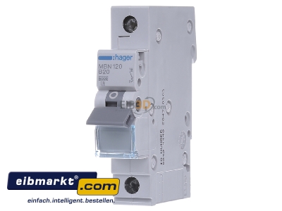 Front view Hager MBN120 Miniature circuit breaker 1-p B20A
