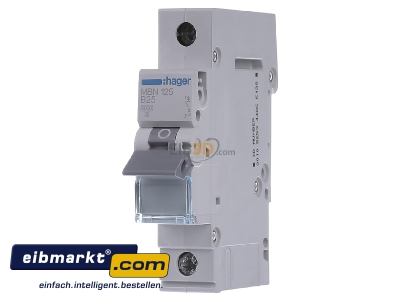 Front view Hager MBN125 Miniature circuit breaker 1-p B25A
