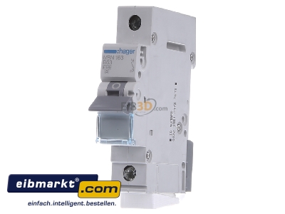 Front view Hager MBN163 Miniature circuit breaker 1-p B63A 
