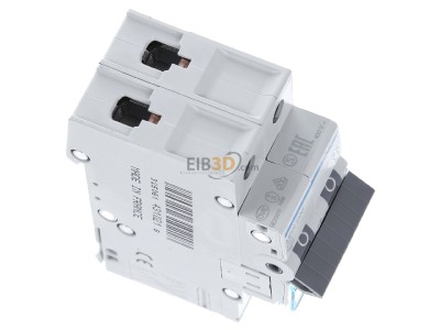 Ansicht oben links Hager MBN206 Leitungsschutzschalter 2pol. B-6A, 6kA 