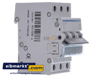 View on the left Hager MBN310 Miniature circuit breaker 3-p B10A
