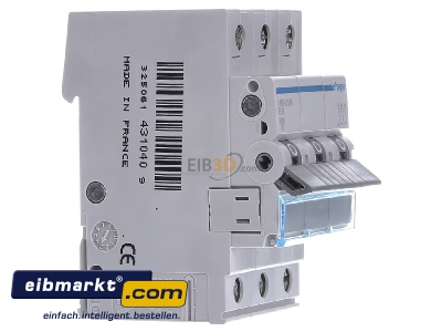 View on the left Hager MBN316 Miniature circuit breaker 3-p B16A 
