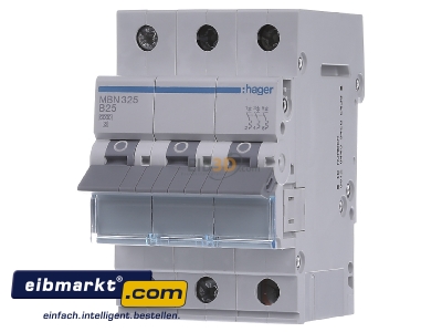 Front view Hager MBN325 Miniature circuit breaker 3-p B25A
