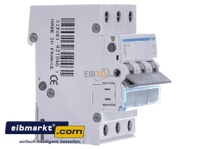 View on the left Hager MBN363 Miniature circuit breaker 3-p B63A 
