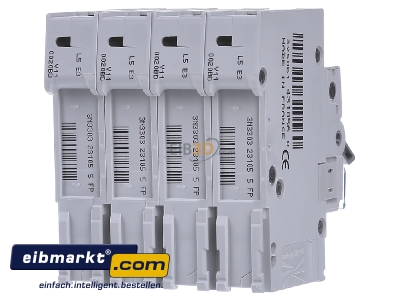 Back view Hager MBN420 Miniature circuit breaker 4-p B20A
