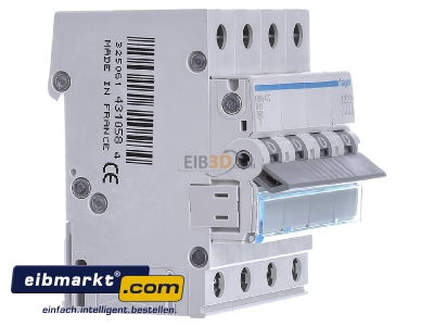 View on the left Hager MBN432 Miniature circuit breaker 4-p B32A 
