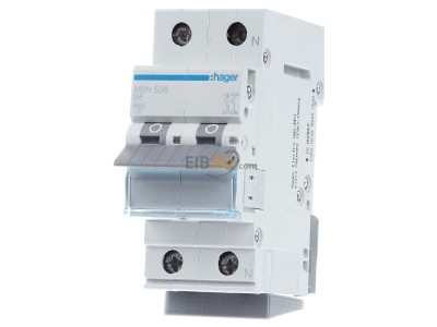 Front view Hager MBN506 Miniature circuit breaker 2-p B6A 
