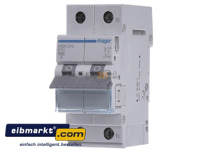 Front view Hager MBN510 Miniature circuit breaker 1-p B10A - 
