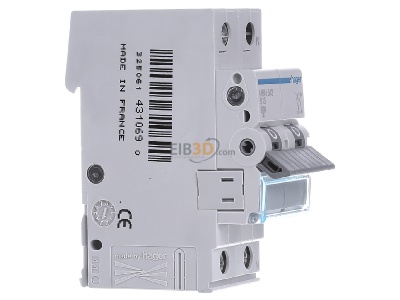 Ansicht links Hager MBN513 Leitungsschutzschalter 1p+N, B-13A, 6kA 