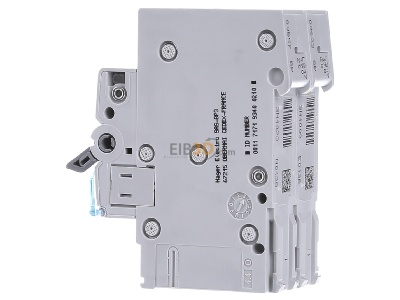 View on the right Hager MBN513 Miniature circuit breaker 2-p B13A 
