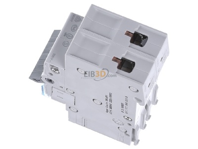 Ansicht oben rechts Hager MBN513 Leitungsschutzschalter 1p+N, B-13A, 6kA 
