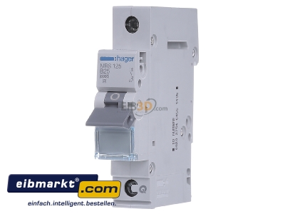 Front view Hager MBS125 Miniature circuit breaker 1-p B25A - 
