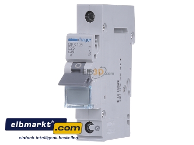 Frontansicht Hager MBS125 Leitungsschutzschalter 1p. B-25A,6kA,1M QC 