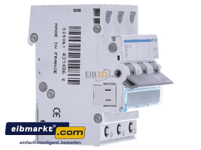 View on the left Hager MBS310 Miniature circuit breaker 3-p B10A - 
