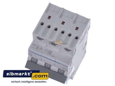 View up front Hager MBS313 Miniature circuit breaker 3-p B13A
