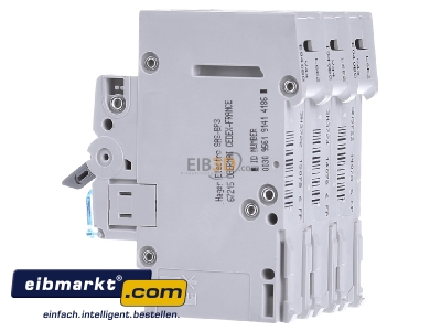 View on the right Hager MBS340 Miniature circuit breaker 3-p B40A 
