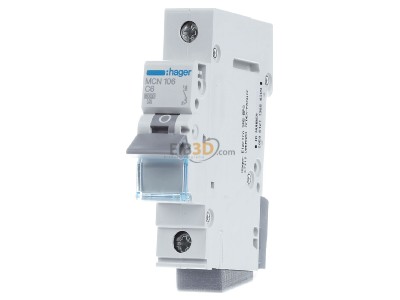 Front view Hager MCN106 Miniature circuit breaker 1-p C6A 
