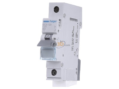 Front view Hager MCN125 Miniature circuit breaker 1-p C25A 
