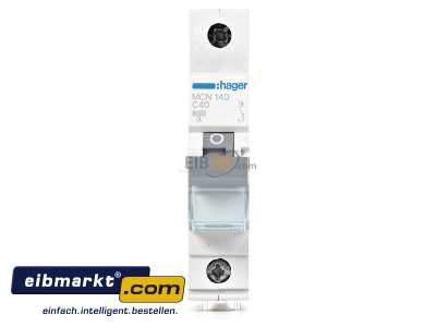 Front view Miniature circuit breaker 1-p C40A MCN140 Hager MCN140
