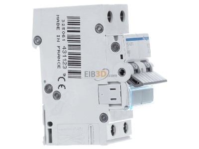 View on the left Hager MCN201 Miniature circuit breaker 2-p C1A 
