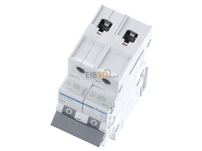 View up front Hager MCN201 Miniature circuit breaker 2-p C1A 
