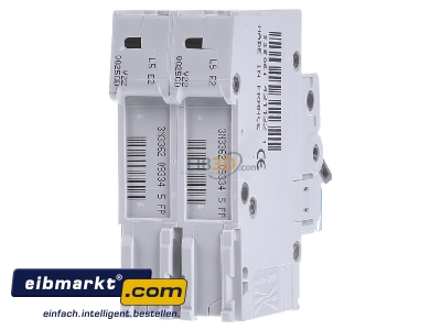 Back view Hager MCN225 Miniature circuit breaker 2-p C25A 
