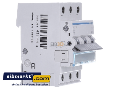View on the left Hager MCN313 Miniature circuit breaker 3-p C13A - 

