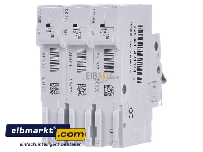 Back view Hager MCN313 Miniature circuit breaker 3-p C13A - 
