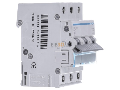 View on the left Hager MCN340 Miniature circuit breaker 3-p C40A 
