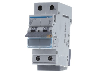Frontansicht Hager MCN520 Leitungsschutzschalter 1p+N, C-20A, 6kA 