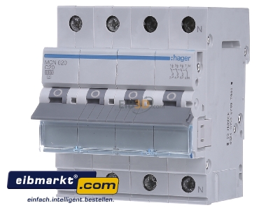 Front view Hager MCN620 Miniature circuit breaker 3-p C20A - 
