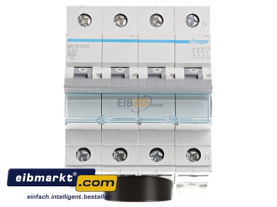 Front view Hager MCN640 Miniature circuit breaker 3-p C40A 
