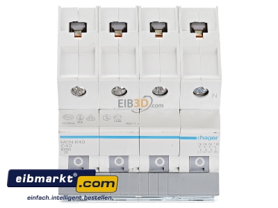 View up front Hager MCN640 Miniature circuit breaker 3-p C40A 
