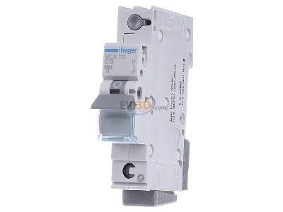 Front view Hager MCS113 Miniature circuit breaker 1-p C13A 
