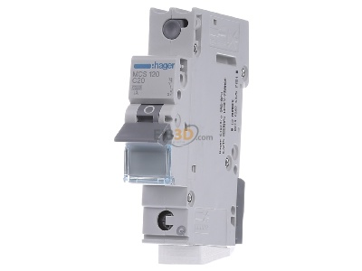 Front view Hager MCS120 Miniature circuit breaker 1-p C20A 
