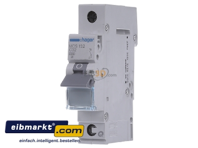 Front view Hager MCS132 Miniature circuit breaker 1-p C32A
